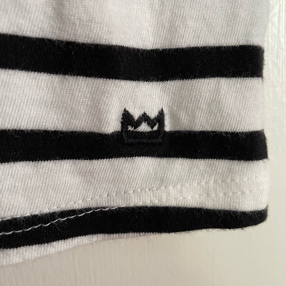 Crown & Ivy Black and White Striped Puff Shoulder Long Sleeve Turtleneck… - Picture 8 of 12